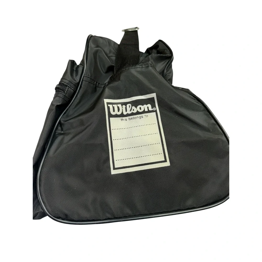 Wilson Sports Gear Vintage Duffel Bag Black Red Nylon Gym Travel NWT